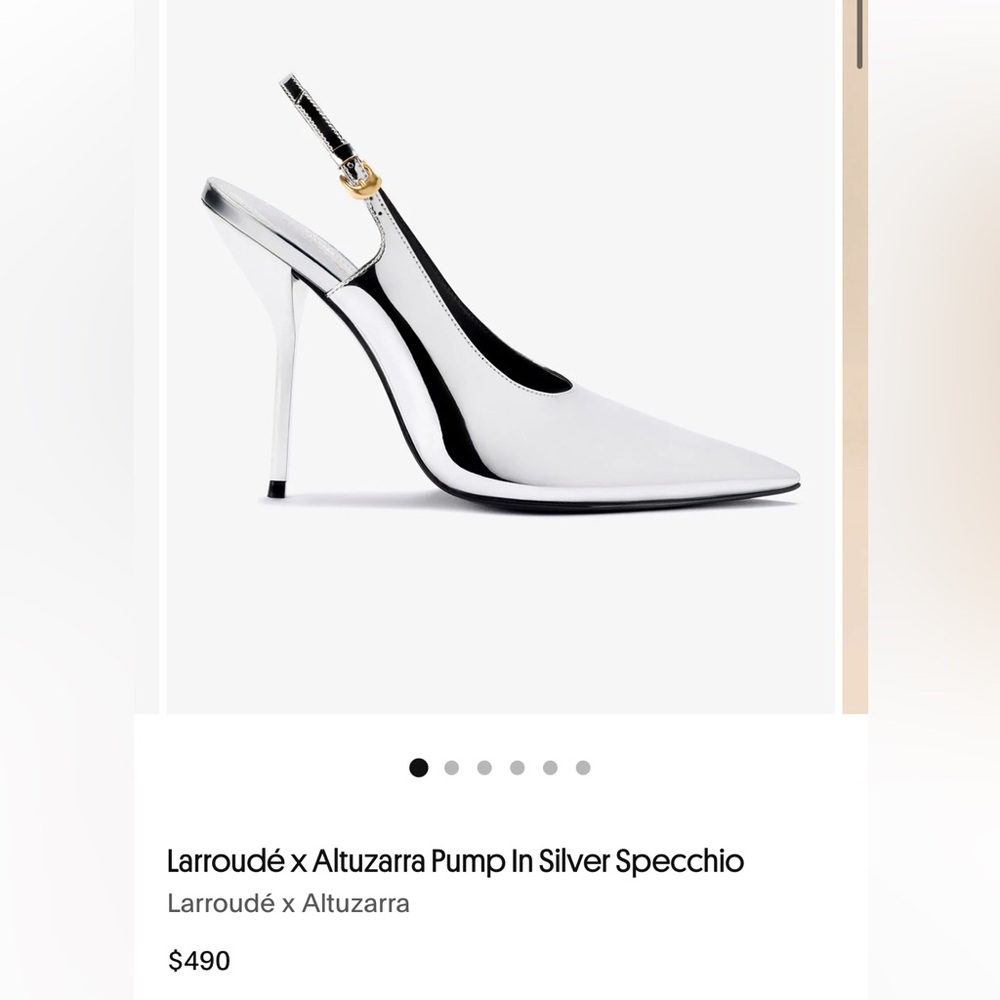Larroude x Altuzzara silver slingback pumps 8.5 new